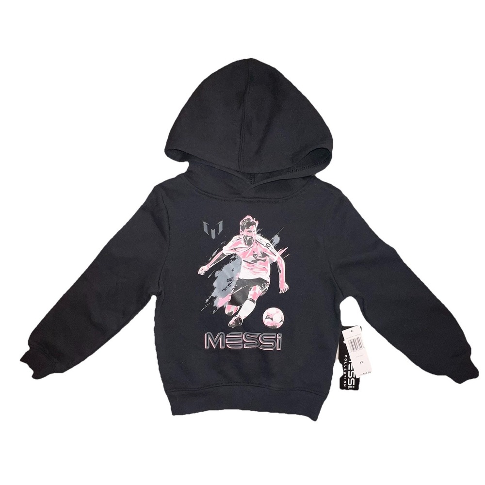 Messi Collection Pull Over Hoodie Size 4T Pink & Gray Messi Logo NWT